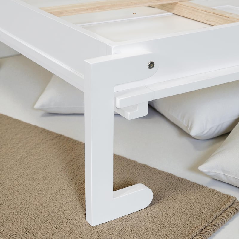 Full/Queen Size Murphy Wall Bed with Cabinet, Space-Saving Fold-Out Bed with Slat Support, No Box Spring Needed