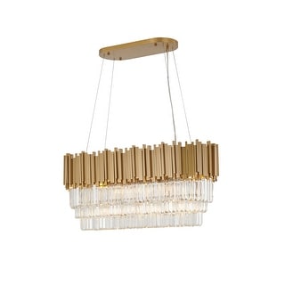 Transitional 7 Light Gold Metal Chandelier With Clear Crystals Accents ...