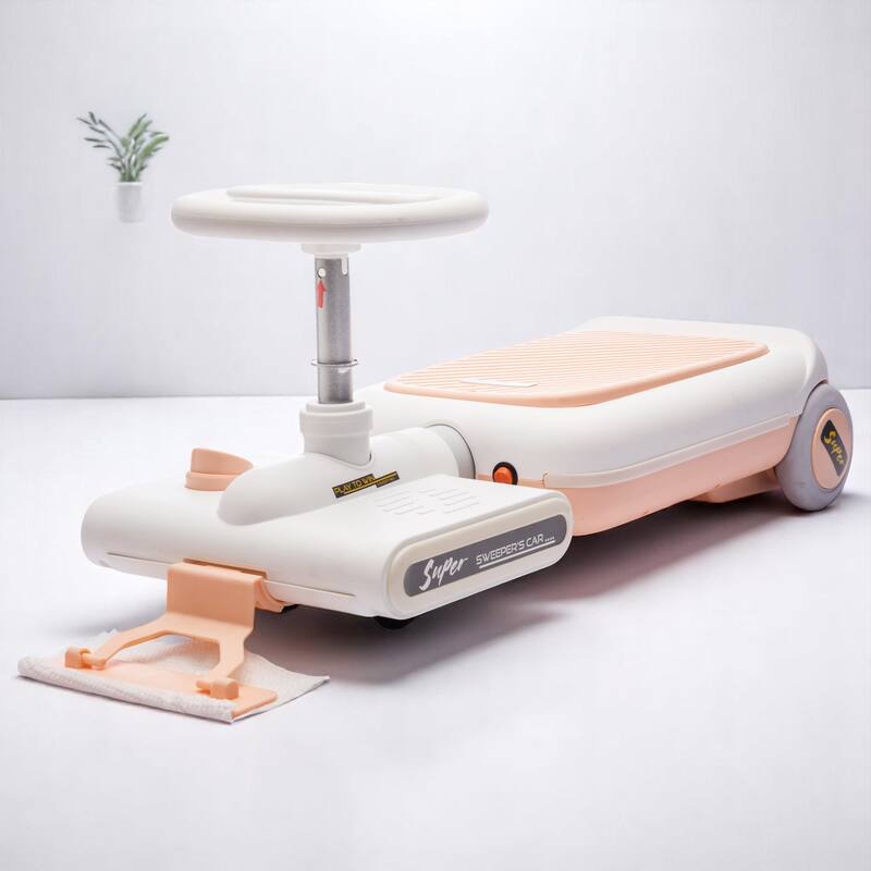 12V Electric Ride-On Cleaning Car for Kids with Mopping Function, Music, Lights, Retractable Body - Toddler Cleaning Vehicle