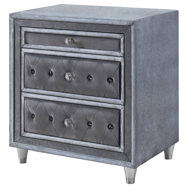 Antonella Upholstered 3-drawer Nightstand