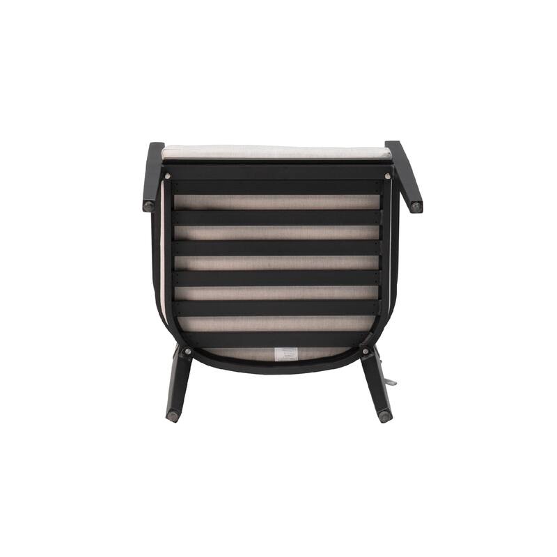 Patio Aluminum Stationary Dining Chairs 4PCS with Fabric Cushions