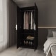 preview thumbnail 5 of 4, Wengue 2-Door 2-Shelves Wardrobe with Rod and Shoe Rack