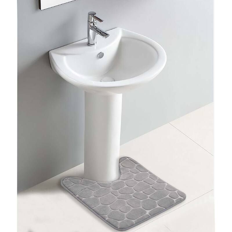 Contour Bath Rug Memory Foam Mat 3D Pebble 20L x 20W
