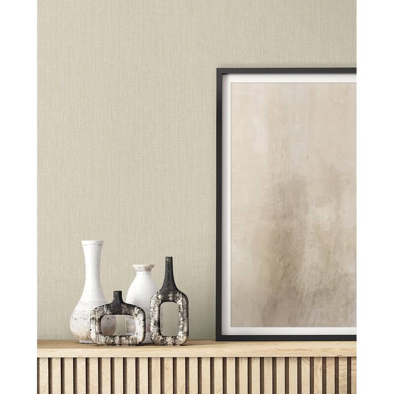 Seabrook Designs Natural Tether Embossed Vinyl Unpasted Wallpaper