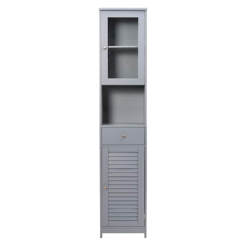 70.9" H Bathroom Storage Cabinet with 2 Doors & 1 Drawer,Freestanding Storage Tower - Gray