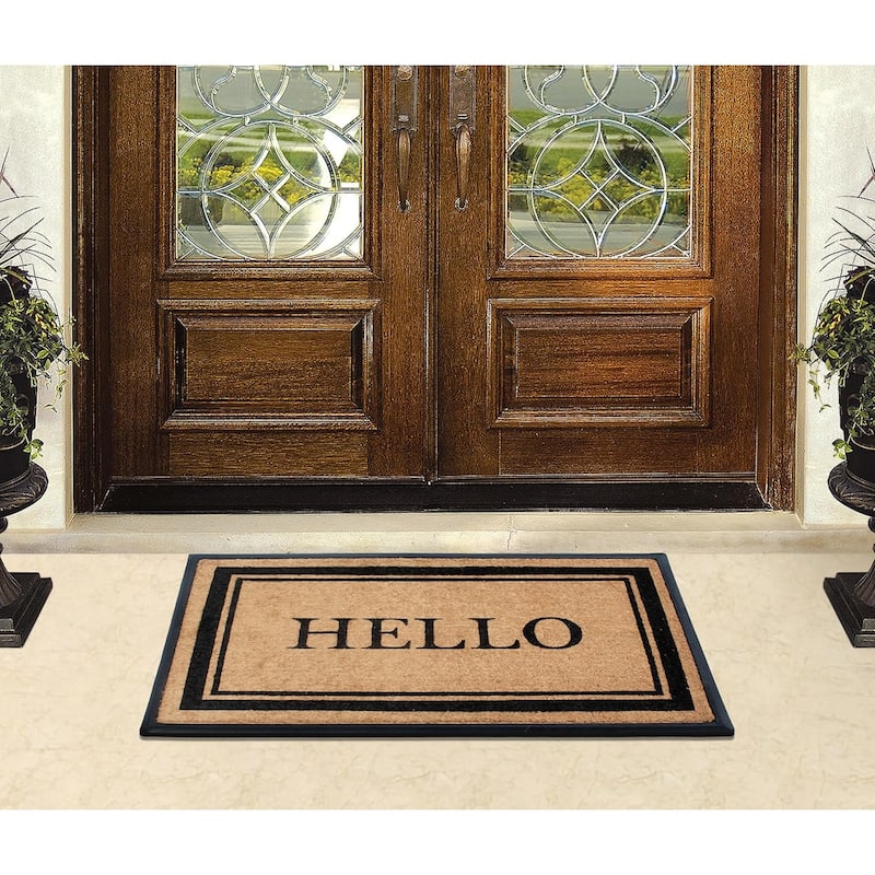A1HC Natural Coir & Rubber Door Mat, 30x48, Thick Durable Doormats for Outdoor Entrance