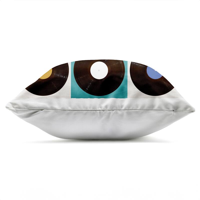 Stupell Geometric Music Records Printed Outdoor Throw Pillow Design by Katrina Craven