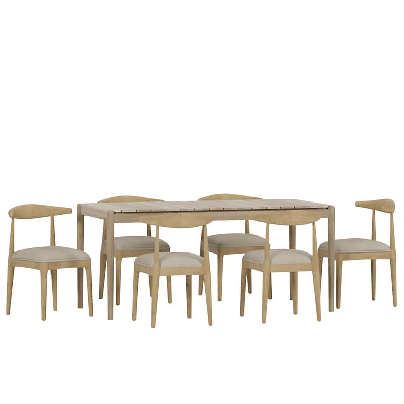 Helke Acacia Wood 7 Piece Dining Set by Christopher Knight Home