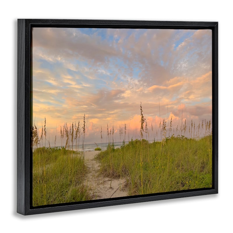 Stupell Serene Coastal Path Grasses Framed Floater Canvas Wall Art Design By Mary Lou Johnson