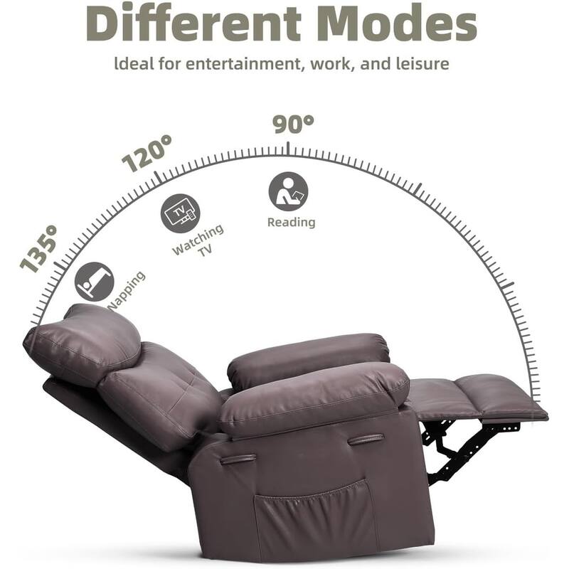 360° Swivel Oversized Recliner Chairs with Heat and Massage - Lazy Recliner Chair