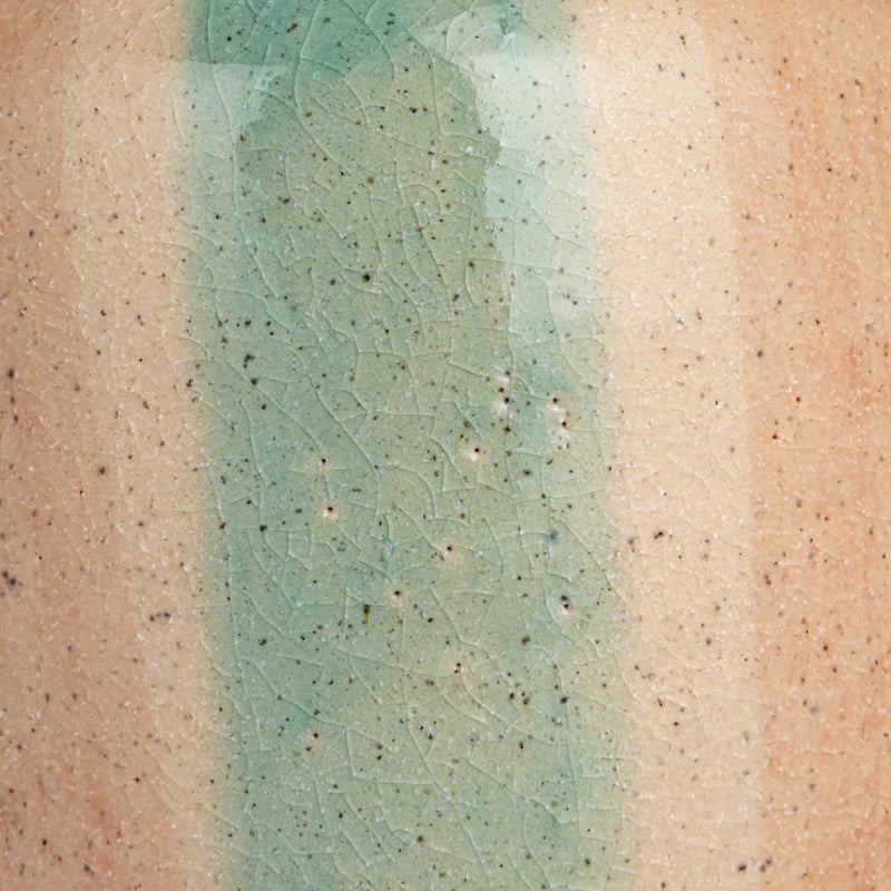 Hand-Painted Terra-cotta Vase with Tall Neck and Crackle Glaze