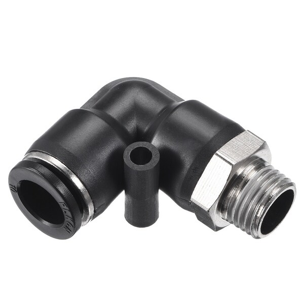 PL10-02 Push to Connect Tube Fitting, 25/64" Tube OD x 1/4" G Thread 4pcs - 25/64" OD x 1/4" G