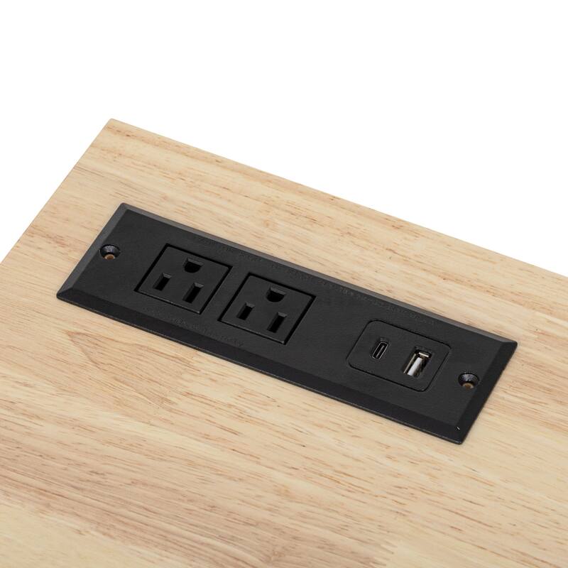 59.3" Rolling Kitchen Island with Storage 2 Pull Out Cabinet Organizers & Rubber Wood Drop Leaf,Trash Can Storage,Power Outlet