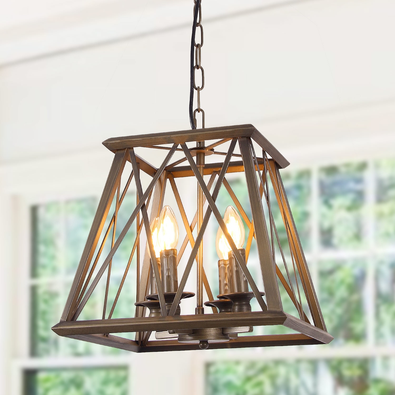 Industrial Kitchen Island Pendant 4 Light for Dining Room