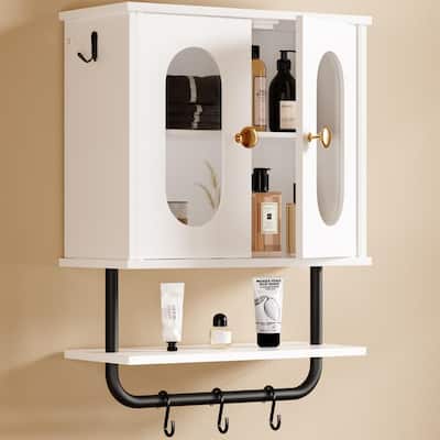 Wood Bathroom Wall Cabinet - 7.08"D x 15.35"W x 24.4"H