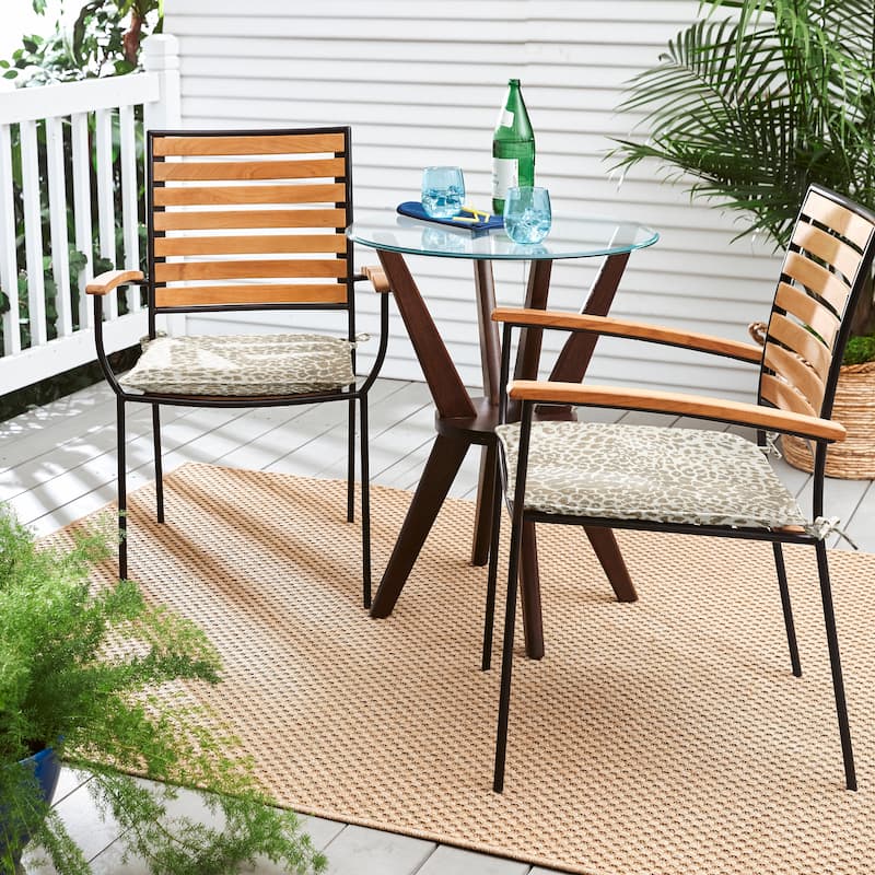 Sunbrella Leopard Indoor/Outdoor Chair Pad Set, Corded