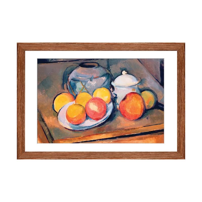 iCanvas "Straw-covered vase, sugar bowl and apples, 1890-93 " by Paul Cezanne - Walnut - 16x24x1
