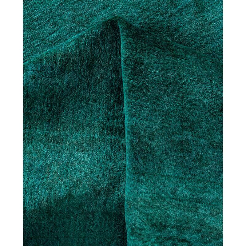 Overdyed One-of-a-Kind Hand-Knotted Area Rug - Green - 6' 1" x 8' 10"