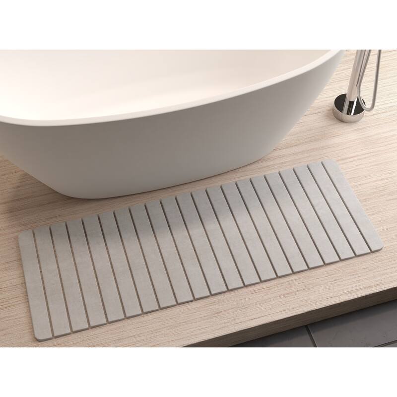 Diatomite Quick-Dry Stone Extra Large 58 "x 21" Bath Mat - Gray