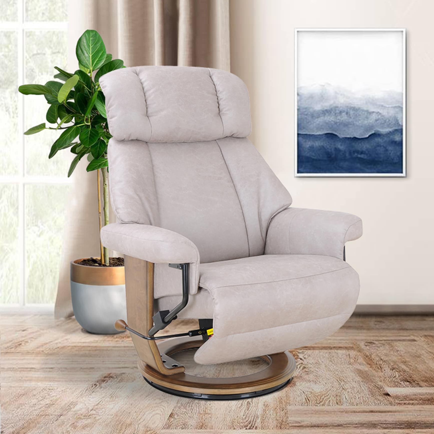 Jersey real best sale leather swivel recliner