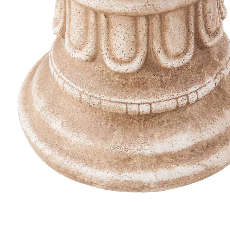 Christopher Knight Home - Ashmere Outdoor Handcrafted Greco-Roman MGO Pedestal Column Stand, Fluted Detailed Design - 19.25"H