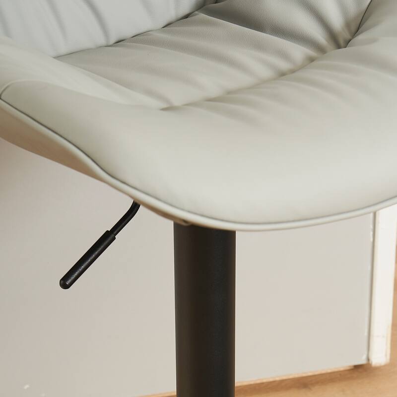 Adjustable Bar Stools Set of 2 Faux Leather Swivel Bar Chairs