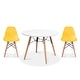 preview thumbnail 20 of 25, Kids Table and Chair Set Modern Toddler Furniture with Round Table and Armless Chairs Eiffel Wooden Legs Dining or Playroom Use Yellow