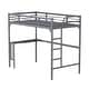 preview thumbnail 7 of 7, Metal Twin Loft Bed with Desk, Loft Bed Kids Bed, Bedroom High Loft Bed Frame with Ladder and Safety Guardrails, Twin Size Bed