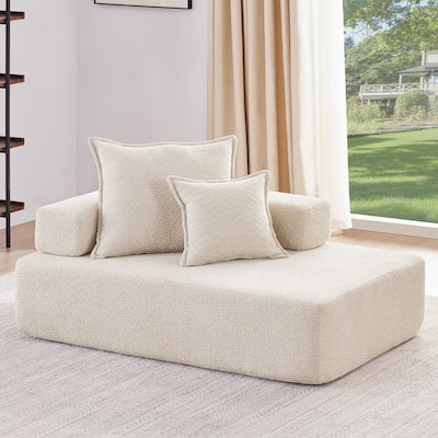 Luxury Boucle Lounge Sofa, Convertible Modular U-Shaped Couch for Living Room, Spacious and Comfortable Floor Seating