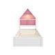 preview thumbnail 5 of 16, 85.20" Wood Frame Twin Trundle Bed with Bookcase Headboard and Led Light