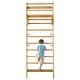 preview thumbnail 7 of 10, Natural Pine Wood 10-Level Climbing Wall Gym for Kids and Indoor Playset - 31.5” L x 20.67” W x 86.61” H