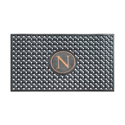A1HC 100% Pure Rubber Monogrammed Front Door Mat 24" x39" Indoor Outdoor Doormat