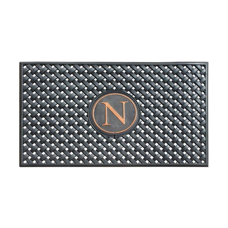 A1HC 100% Pure Rubber Monogrammed Front Door Mat 24" x39" Indoor Outdoor Doormat