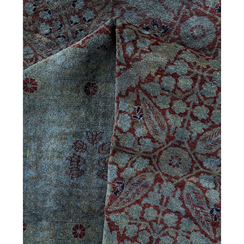 Overdyed One-of-a-Kind Hand-Knotted Area Rug - Gray - 12' 2" x 17' 4"