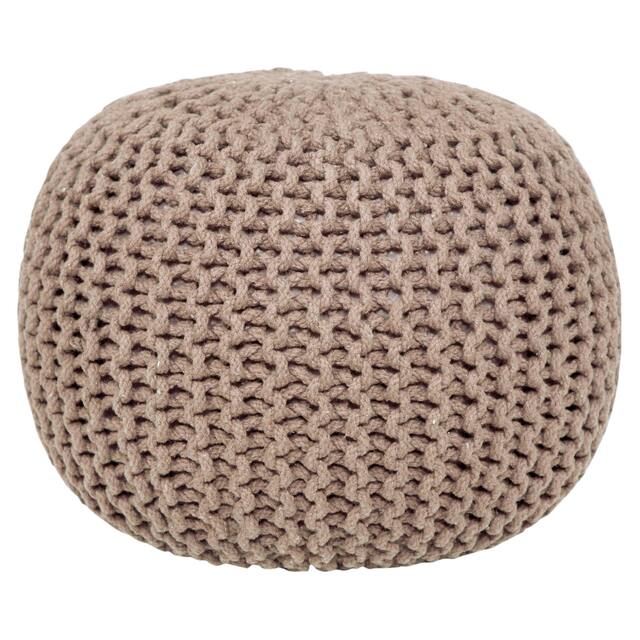 AANNY Designs Lychee Knitted Cotton Round Pouf Ottoman