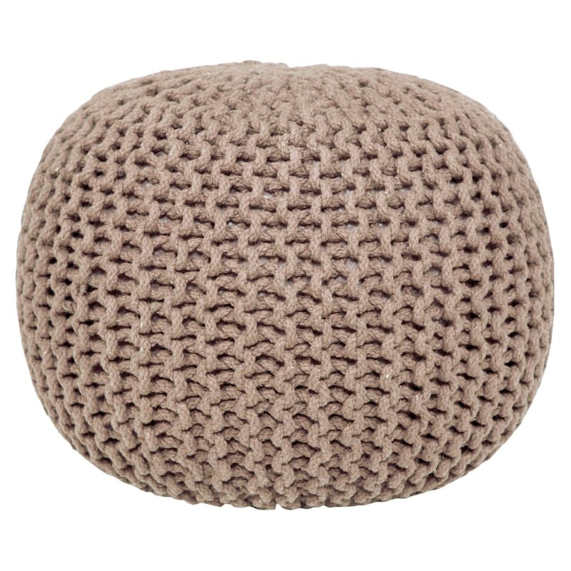 AANNY Designs Lychee Knitted Cotton Round Pouf Ottoman