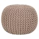 AANNY Designs Lychee Knitted Cotton Round Pouf Ottoman