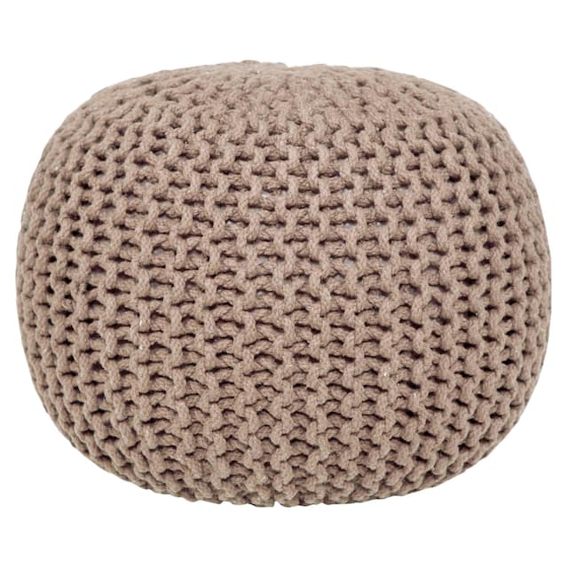 AANNY Designs Lychee Knitted Cotton Round Pouf Ottoman