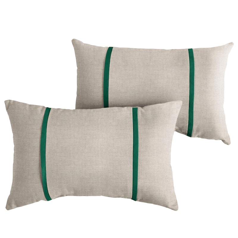 Sorra Home Sunbrella Outdoor Double Petite Flange Pillow Set of 2