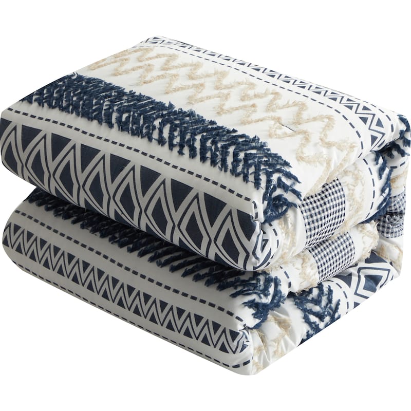 Nanshing Silvia 7 Piece Striped Jacquard Comforter Set