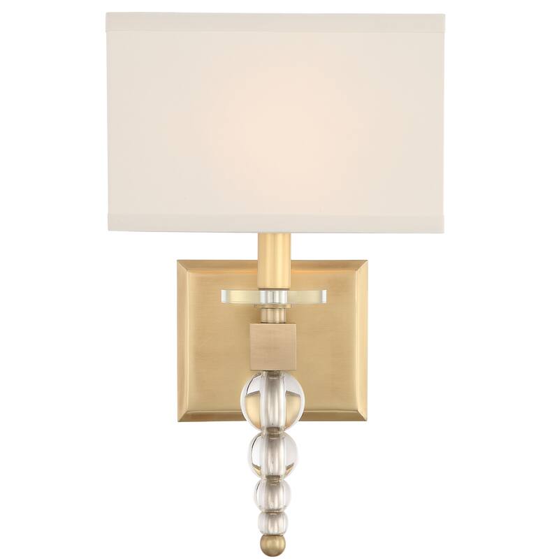 Clover 1 Light Aged Brass Wall Mount - 9.5'' W x 16'' H x 6.75'' D - 9.5'' W x 16'' H x 6.75'' D