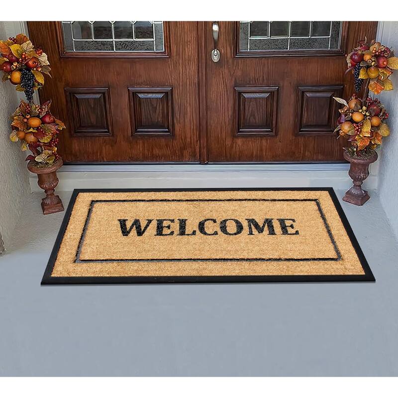 A1HC Natural Coir & Rubber Extra Large Doormat, Heavy Duty, Front Doormat - 30"X60"