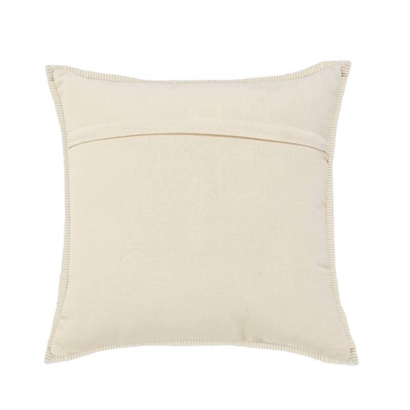 20" Yellow and Cream Framed Square Throw Pillow