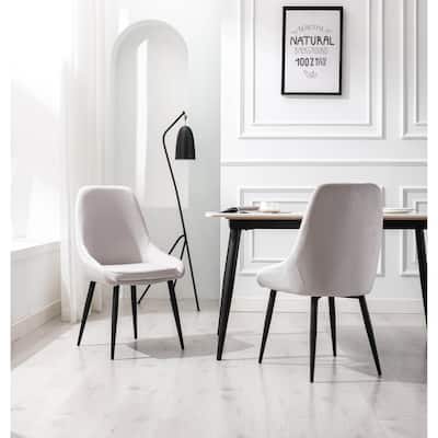Porthos Home Fern Dining Chairs Set of 2, Velvet Upholstery, Steel Legs