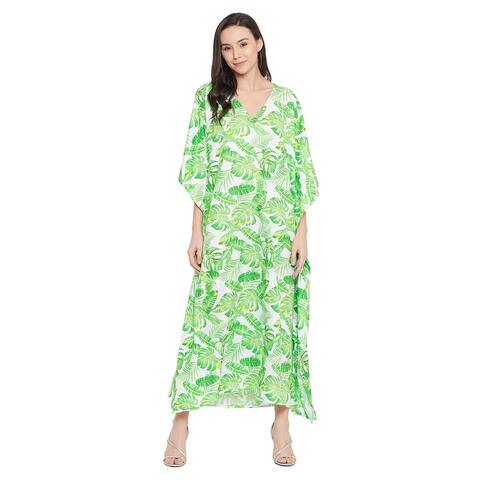 Oussum Womens Handmade Casual Caftan Coverup Polyester Plus Size Long Kaftan Maxi Gown For Outing and Loungewear