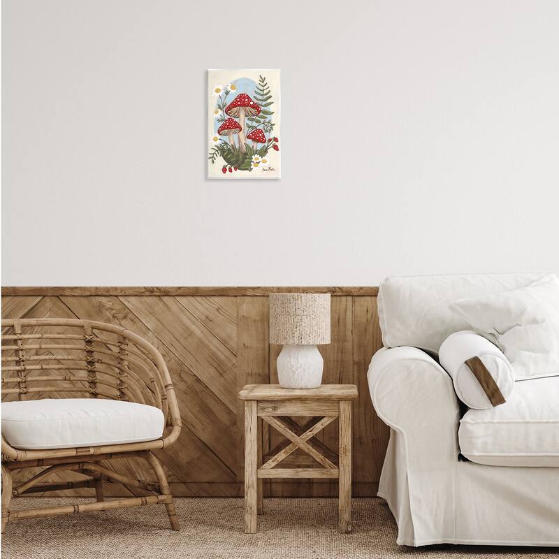 Stupell Cottage Mushrooms & Blooms Wall Plaque Art Design By Sara Baker