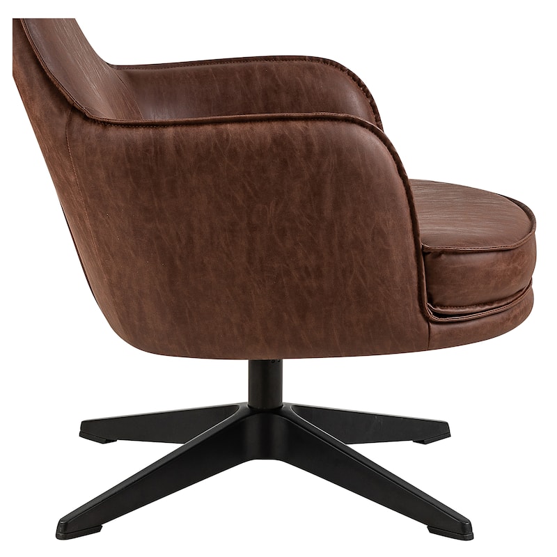 Kava Transitional Brown Faux Leather Accent Chair by Furniture of America