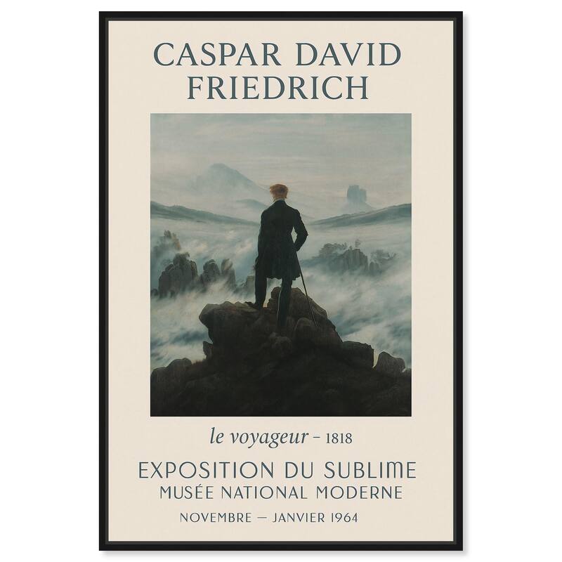 Wanderer Above the Sea of Fog Canvas by Art Remedy - Black - 16" x 24"