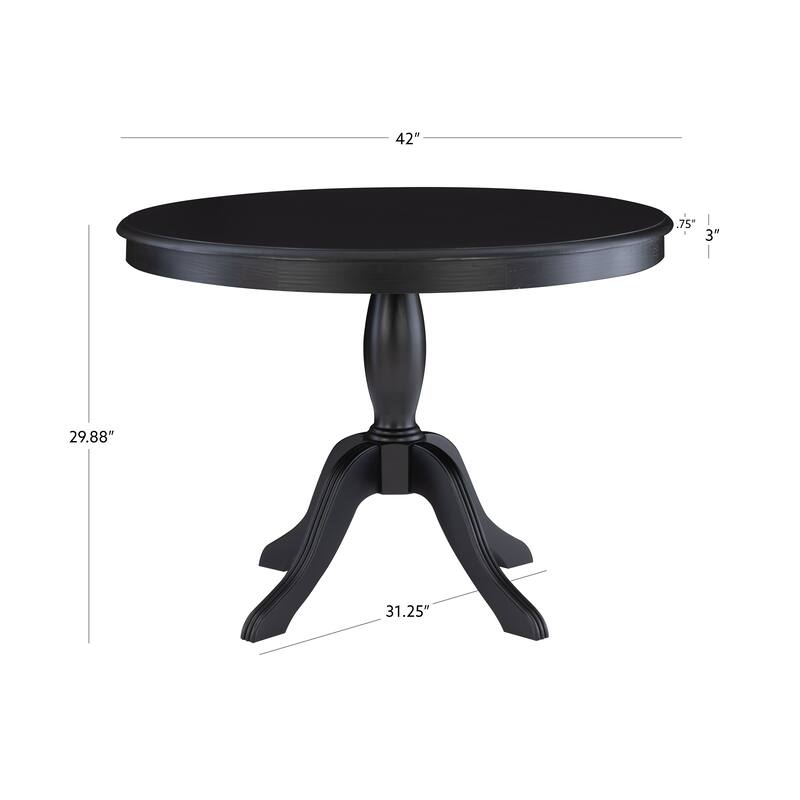 Josie Black Wooden 3-Piece Nook & Table Set