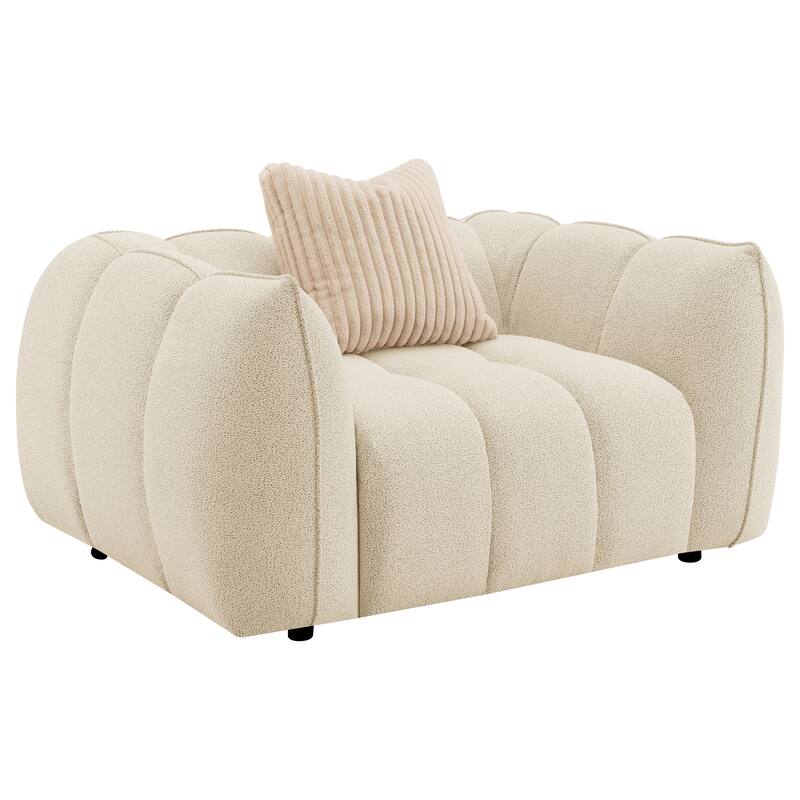 Winchester Boucle Upholstered Chair And A Half Sand Pebble - Sand Pebble